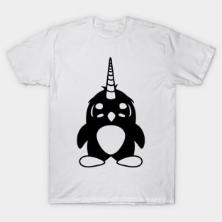 funny unicorn penguin horn cute cute little bird T-Shirt